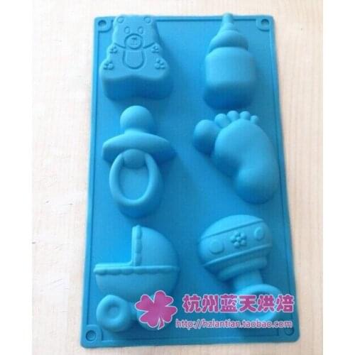 Chocolate mold Cake Mould Silicone mold 6 hole Baby stroller kitchen tools