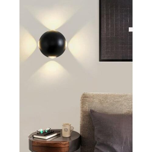 LED wall lamp outdoor waterproof garden lamp living room bedroom corridor aisle wall lamp round background wall decorative lamp