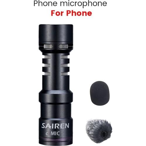 SAIREN New Type-C/Lighting Charging Digital Port Phone Microphone No Need Charge Super Cardioid Pointing Microphone for Phone