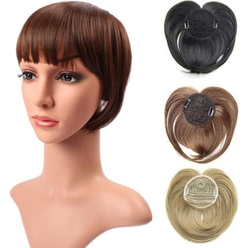Womens Wig Bangs Clip In Hair Bangs Hairpiece Clip In Hair Extension Synthetic Hair Extension Blunt Bangs Fake Bangs For Women