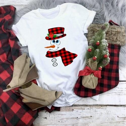 Women Merry Christmas Reindeer Print Harajuku Short Sleeve Shirt Girls Suitable All Seasons New Lovely T shirt