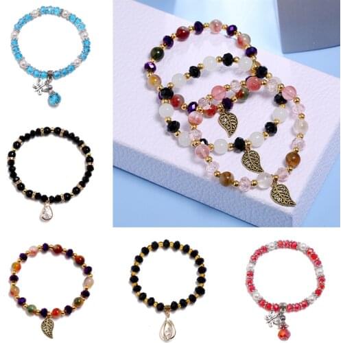 Crystal Female Bohemian Boho Bracelets Fashion Bracelet Jewelry Crystal Beads Hande Bangle Bracelets for Women Jewelry Gift