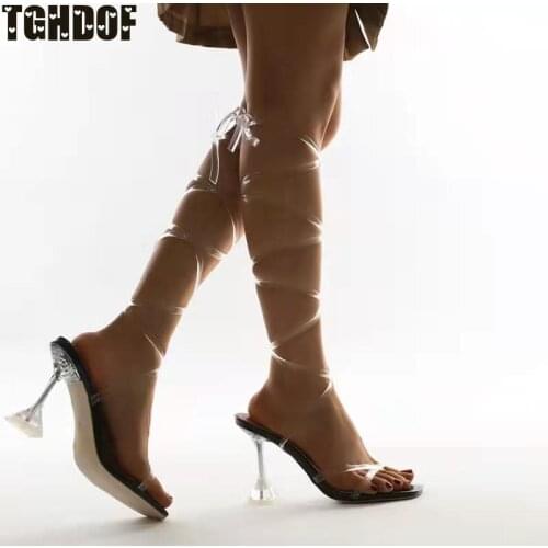 2021 Ankle Strap Women Sandals Summer Fashion Brand Thin High Heels Gladiator Sandal Shoes Narrow Band Party Dress Pump Shoes