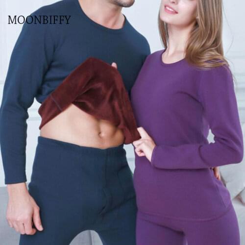 Winter Underwear Woman Clothes Intimo Donna Completi Bayan Termal Tayt O Neck Men Thermal Long Sleeve Fleece Thermo Wear Termic