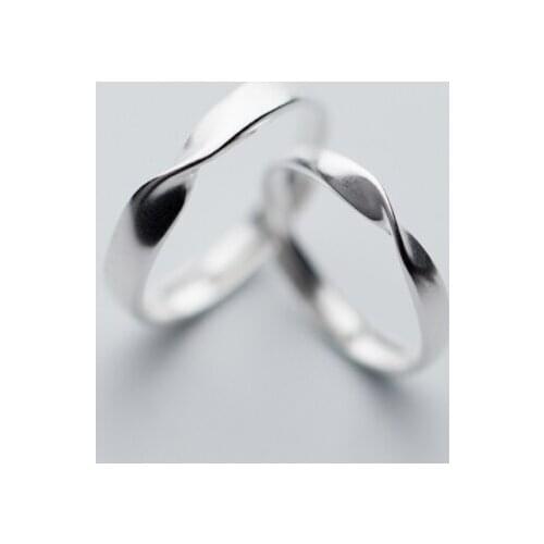 1pc 100% Authentic REAL.925 Sterling Silver Twist Knot Ring For Couples C-J3397
