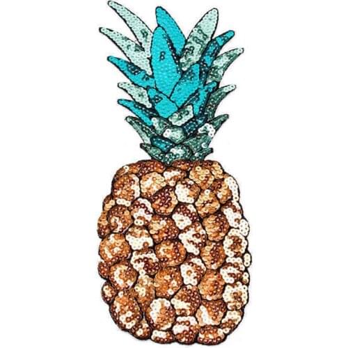 1pc Sequin Pineapple Patch Embroidered Iron on Applique for Clothes Backpack Hat DIY