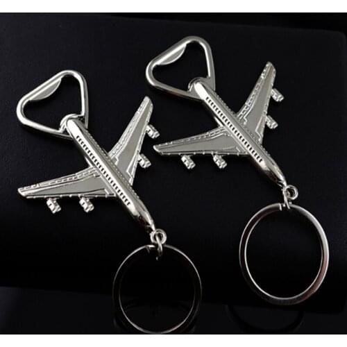 100pcs Creative bottle opener aircraft key chain gifts aircraft model pendant promotional gifts