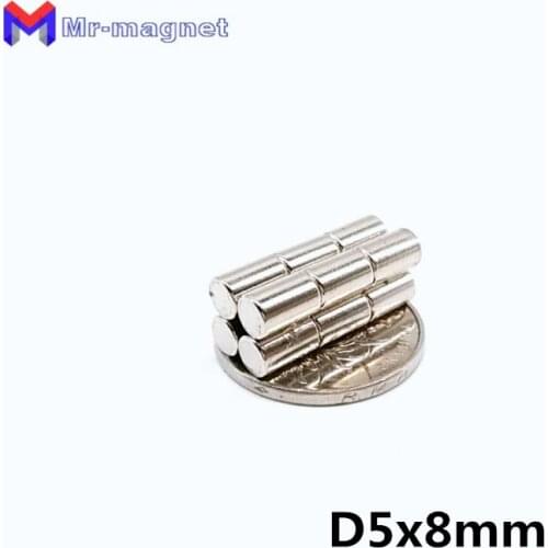 2000pcs N35 5 x 8 mm magnet Dia 5 * 8 mm Mini Strong Round Cylinder Neodymium Magnets D5x8 Disc Rare Earth Manget 5*8 mm magnet