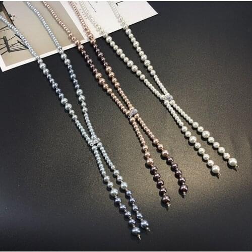 2017 Korea fashion elegant pearl sweater chain necklace accessories all-match winter long female personality