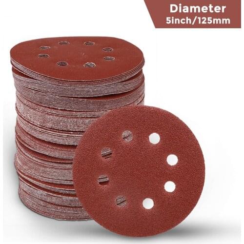 30pcs 5 Inch 8 Holes Abrasive Sanding Discs Sanding Paper 60/120/240 Grit Sand Paper