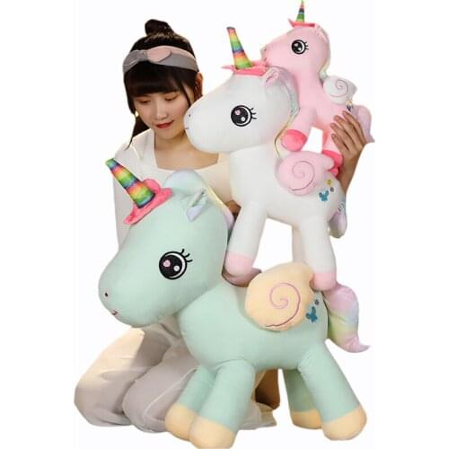 40/60/80cm Giant Unicorn Plush Doll Soft Angel Flying Horse Kawaii Sleeping Plush Toy Kids Birthday Gifts