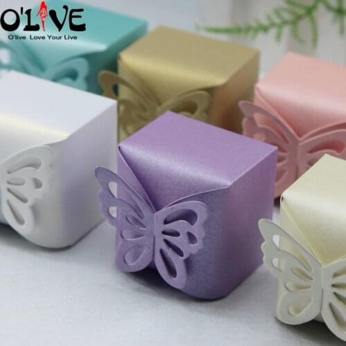 50 Pcs Pearl Paper Gift Box Wedding Candy Boxes Dragees Packaging Party Favors Bonbonniere Present Box Cardboard Chocolate Sweet