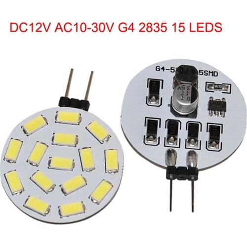 50pcs G4 LED Bulb AC DC12V 24V 30V G4 Car Boat Ship LED Spotlight 2835 15 leds 3w Chandelier Crystal Bulb Replace 30w Halogen