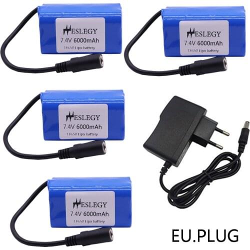 7.4V Upgrade 6000mah Lipo battery and Charger For T188 T888 2011-5 Remote Control Fish Finder Fishing Bait toy Boats Spare Parts