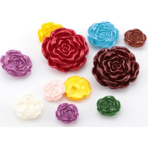 8pcs/lots Resin flowers stereo rose button for Sewing garment Accessories 15mm-38mm
