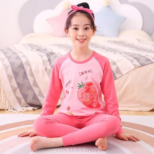 Brand New Kids Animal Printing Cartoon Baby Sleepwear Baby Long Sleeve Pijama Boys Pajamas Set For 2-14 Years Girl Clothing Sets