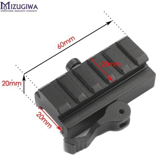 Airsoft 1/2 inch Half Inch Mini Riser Block Mount Metal QD 20MM Quick Release Mount Adapter Laser Hunting Scope Picatinny Rail