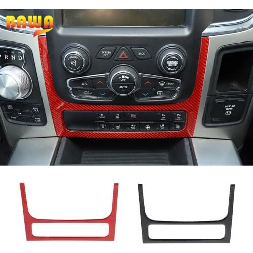 BAWA Car Interior Accessories Carbon Fiber Car Central Console Adjustment Switch Decoration Frame Trim Sticker for For Dodge Ram