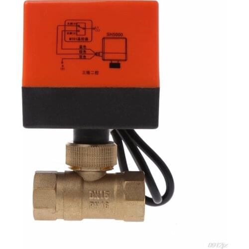 DN15/DN20/DN25 Electric Motorized Brass Ball Valve DN20 AC 220V 2 Way 3-Wire with Actuator New Drop ship Dls HOmeful