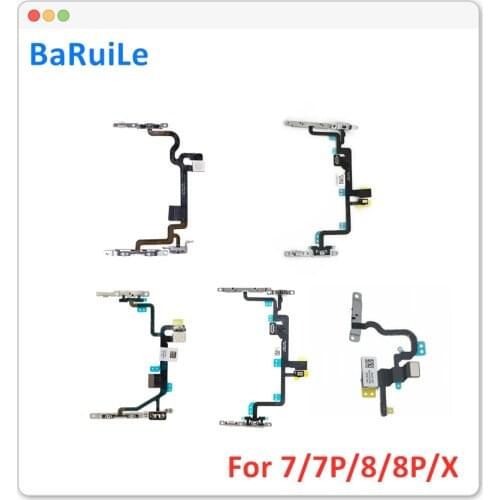 BaRuiLe 20pcs Power Flex Cable for iPhone 7 8 Plus 6P 7P 8G 7G On Off volume Button With Metal Bracket Replacement Parts