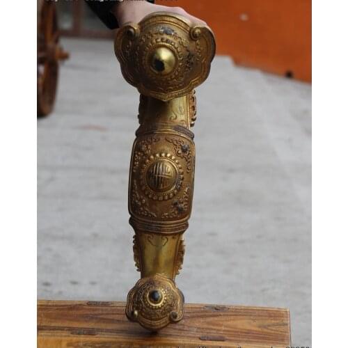 China Classical Bronze Copper Gilt Palace Lucky Longevity Ru Yi RuYi Statue