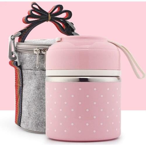 Stainless Steel Cute Lunch Box Leak-Proof Bento Box Kids Portable Picnic School Food Container Box