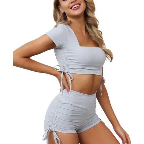 New tights womens sports fitness clothes running clothes top + leggings womens seamless fitness sports suits fitness clothes