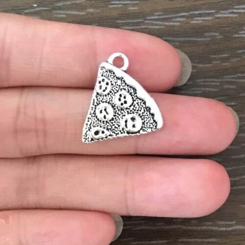 20PCS Bohemian Alloy Pizza Charm Zinc Alloy DIY Pendant Charm for Friends Gifts Bracelet Necklace Earring Jewelry Making