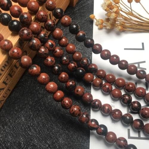 Factory wholesale Reddish brown Natural stone spots Beads Pick Size Loose Bead 4mm 6mm 8mm 10mm For bracelets DIY charm Jewelry