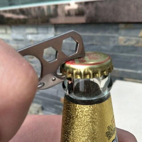 Pry Bar Bottle Opener Pocket Tools Outdoor EDC Keychain Multi Function Tool