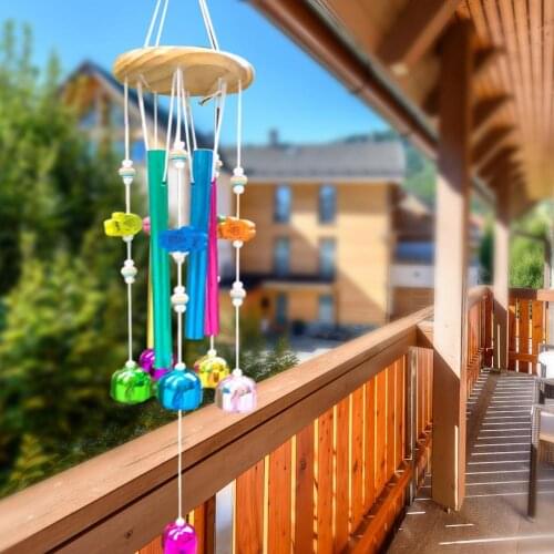 New Color Butterfly Wind Chime Pendant Balcony Outdoor Yard Garden Home Decoration Pipe Wind Chime Different Lengths Bells Tubes