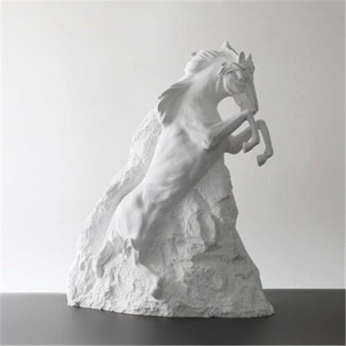 HOME DECORATION WHITE GALLOP FINE HORSE SCULPTURE ORNAMENTS CREATIVE LIVING ROOM COFFEE TABLE ART&CRAFT DECORATION X5846