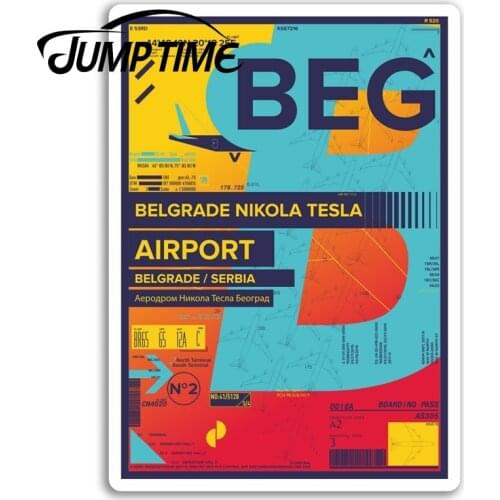 Jump Time for Belgrade Airport Vinyl Stickers Serbia Sticker Laptop Luggage Auto Bumper Motor Decal Waterproof Car Accessories