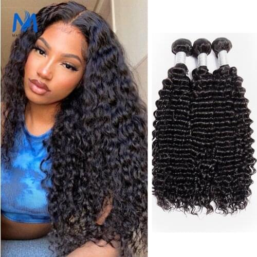 Magic Wave Wholesale 10A 1 2 3 Bundles Deal 28 30 40Inch Deep Wave Brazilian Hair Bundles Bundle Water Wave Raw Virgin Bundles