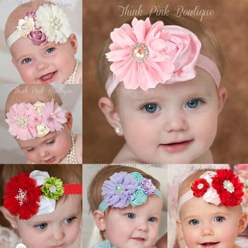 1 Piece MAYA STEPAN Hair Head Band Rhinestone Handmade Flower Headband Baby Newborn Girls Hair Rope Headband Headwear Headwrap
