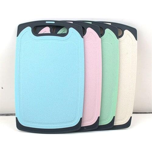 12 Pcs Kitchen Cutting Board Juice Grooves Eco-Wheat Straw Chopping Board BPA-Free Chopping Block Kitchen Tool Wholesale K1
