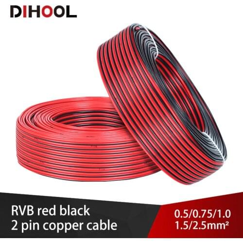 2Pin Red Black Cable 20/19/18/16/14 AWG Oxygen-free Copper Electric Wire Flexible Power Cord for Speaker,Audio,Led Lights,DIY