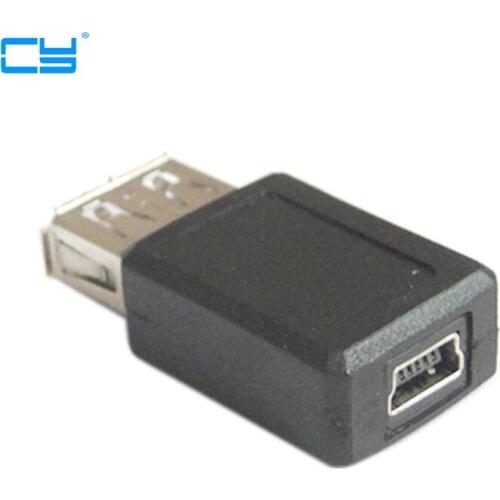 2pcs Black USB 2.0 Type A Female to mini USB B Female Adapter Plug Converter MINI 5P USB To usb 2.0 For computer OTG Adaptor New