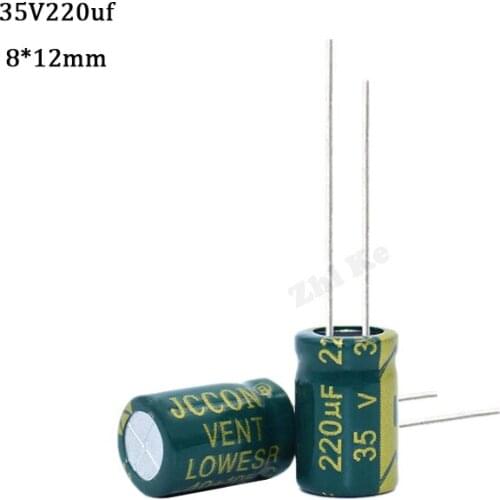 20pcs 220uF 35V 105C High frequency low impedance Electrolytic Capacitor 35V 220UF 8x12mm Aluminum Electrolytic Capacitor 20