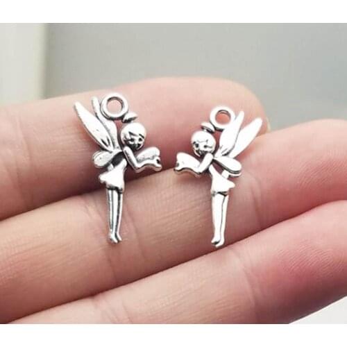 30pcs/lot--25x15mm, Fairy cham,Antique silver plated angel fairy Charms,DIY supplies, Jewelry accessories