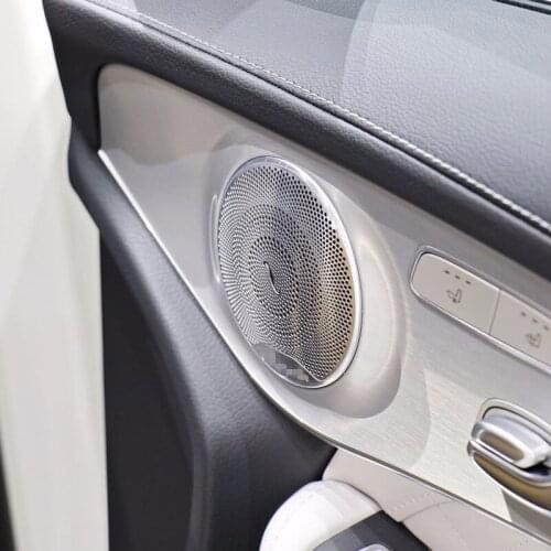 For Mercedes GLC Benz W205 W213 Benz W205 W213 GlC AMG 4pcs Trim Door Audio Speaker loudspeaker horn Cover Accessories 2016-18
