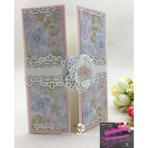 AlinaCraft METAL CUTTING DIES CUT 2pc lace edge border vintage flower Scrapbooking paper craft card album emboss knife punch