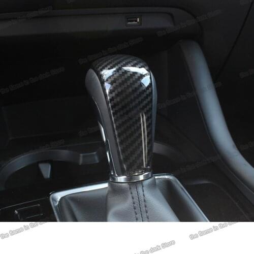 Lsrtw2017 Carbon Fiber Car Gear Lever Shift Knob Cover Trims for Mazda 3 Mazda3 Axela 2019 2020 2021 Accessories Decoration Auto