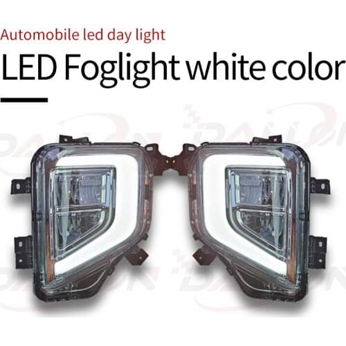2PCS Car LED DRL Daytime Running Lights Fog Lamp Cover with Yellow Turn Signal Lamp For Mitsubishi Triton L200 2019 2020