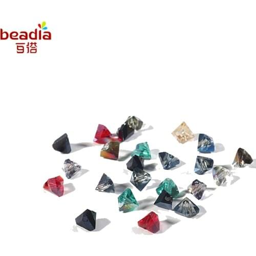Beadia 5x6mm Glass Beads Triangle three-dimensional Chip Spacer Crystal beads for jewelry making Bracelet Earrings Findings DIY