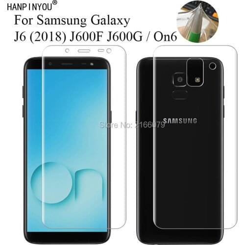 For Samsung Galaxy J6 (2018) J600F J600 / On6 5.6" Soft TPU Front Back Full Cover Screen Protector Transparent Protective Film
