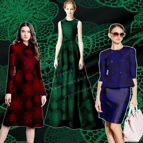 HLQON High quality French style yarn dyed jacquard brocade fabric used for women dress clothing patchwork tissue for 145cm width