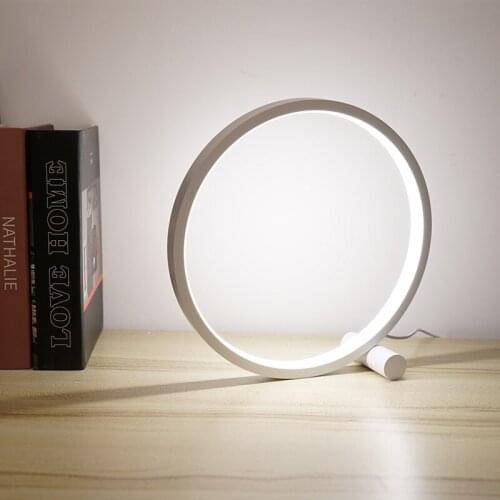 Round Night Light Led Table Lamp for Bedroom Circular Acrylic Desk Lamp for Living Room Dimmable Bedside Lamp Lighting Fixtures