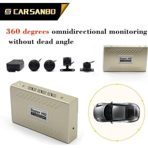 Matte night vision 360 degree panoramic recorder 1080P driving assistance system parking monitoring With 4 Cameras