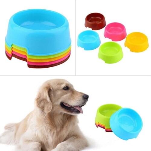 Safety Cute Pet Plastic Bowls Dog and Cat Supply Candy Color Feeding Puppy Dog Food Feeding Water Bowl Feeder Multi-Purpose